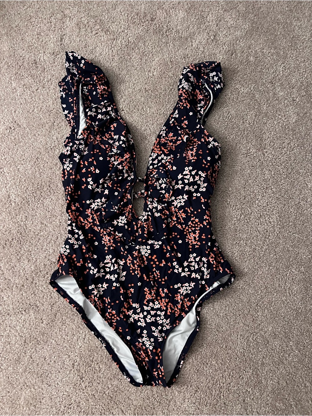 Michael Kors Navy Floral One-Piece Swimsuit